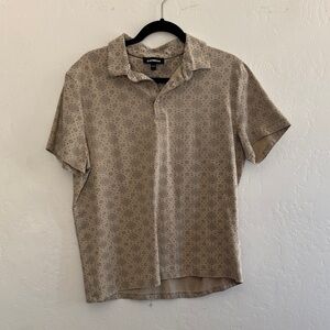 Express Beige Patterned Casual Shirt